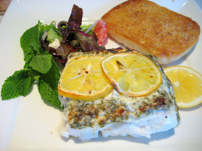 greek-style halibut